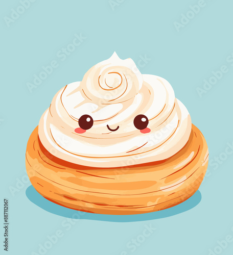 Cute Cartoon Cinnamon Roll ...