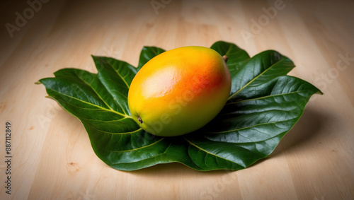 Wallpaper Mural Ripe Mango with Green Leaf Torontodigital.ca