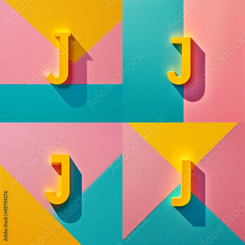 Pack x 4, Colorful Cardstock Letters: Varied Fonts and Pastel Colors for the Complete Alphabet and Additional Symbols, A B C D E F G H I J K M N L LL O P Q R  S T U V W X Y Z ? photo