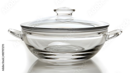 An Elegant Glass Covered Dish isolated on transparent background