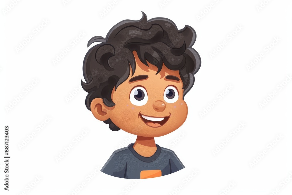 Cartoon illustration of a smiling boy, symbolizing joy and innocence. Cartoon illustration of a smiling boy, symbolizing joy and innocence.