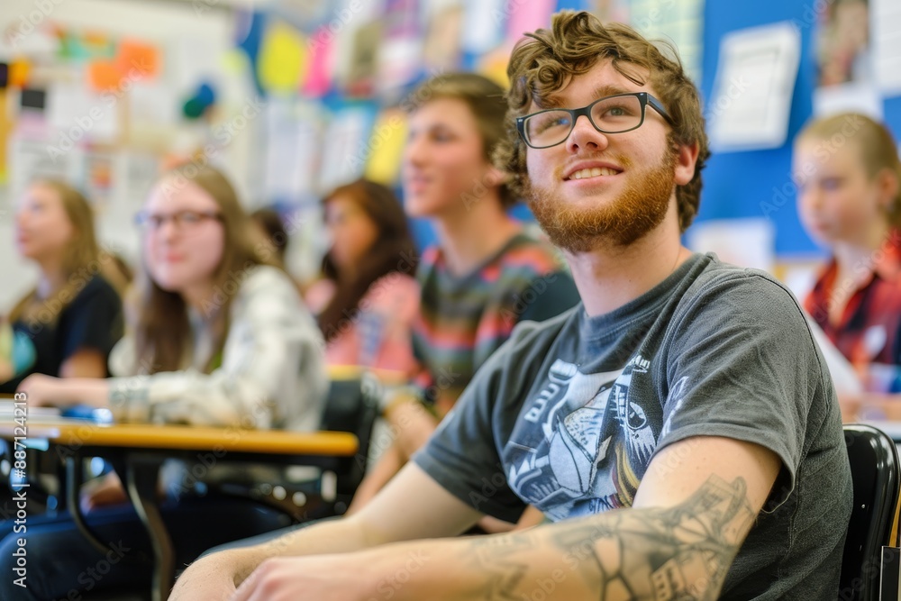 Inclusive Classroom with Diverse Students Engaged in Learning Inclusive Classroom with Diverse Students Engaged in Learning