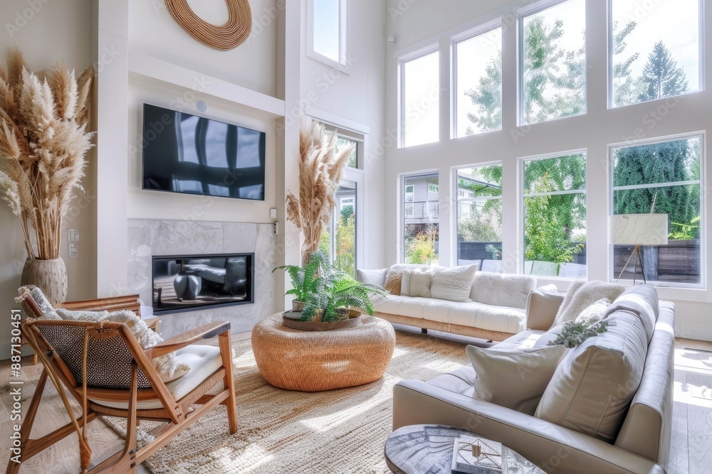 Pampas Grass in Modern Living Room Decor Pampas Grass in Modern Living Room Decor