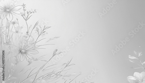 Frosty Winter Floral Wallpaper with White Flowers on Black Background