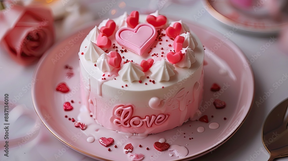 Bento cake with inscription Love and hearts Small Korean style cake for one person A cute dessert gift for any occasion for a loved one Bento cake with inscription Love and hearts Small Korean style cake for one person A cute dessert gift for any occasion for a loved one