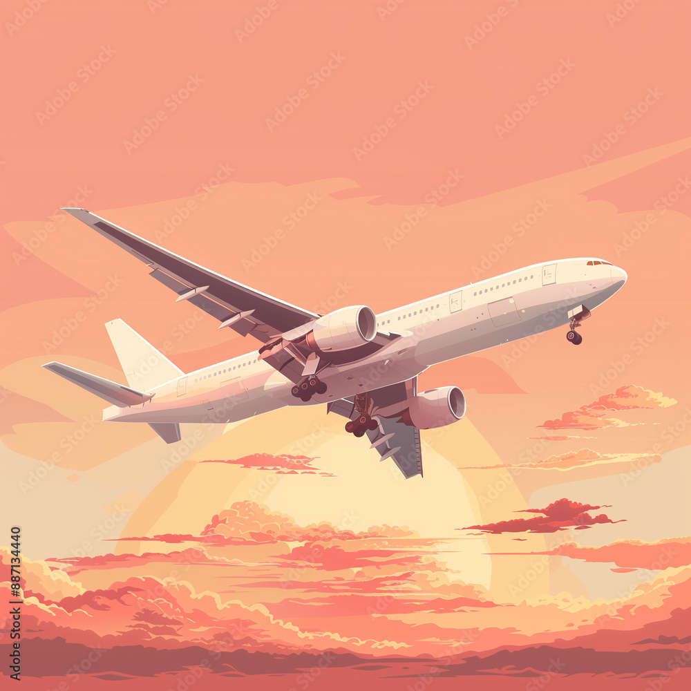 Obraz premium airplane flying over the clouds