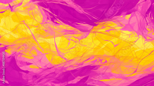 Energetic Pink and Yellow Abstract Composition
