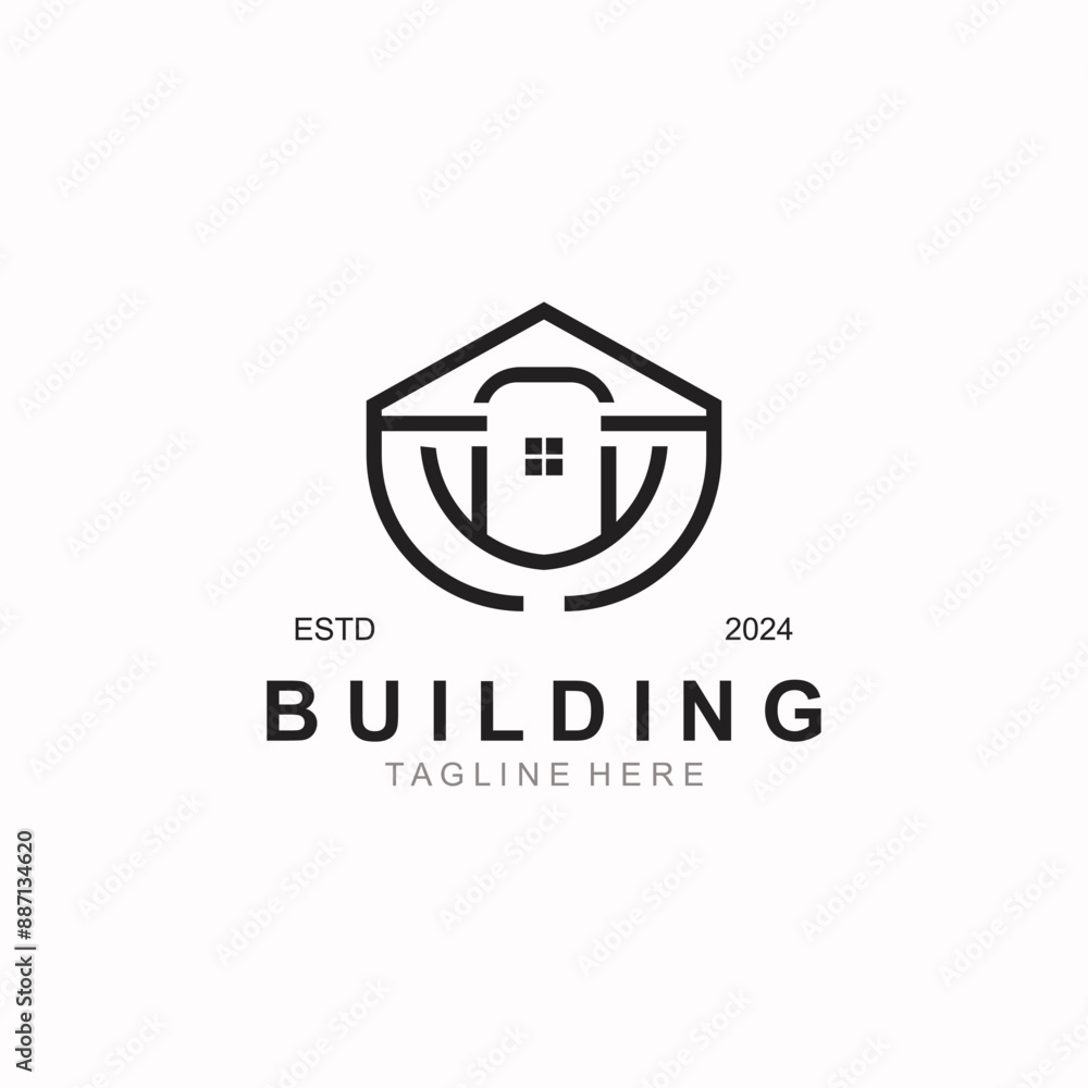 Building logo construction modern real estate symbol for architecture house and property Building logo construction modern real estate symbol for architecture house and property