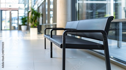 Photo of a modern black office bench photo