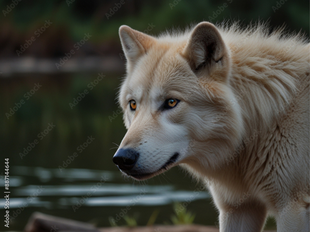 Fototapeta premium wolf in the snow