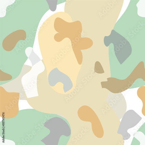 Abstract seamless pattern in modern simple style. Tropical nature inspired. D...
