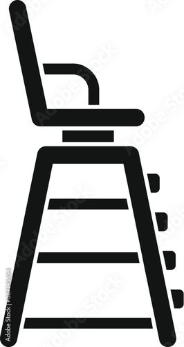 Black silhouette of a referee's chair, used in sports to officiate games and matches