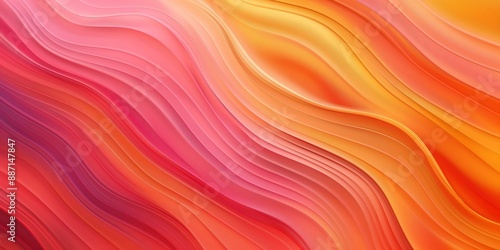 Wallpaper Mural A captivating abstract image featuring flowing wave patterns in vibrant colors transitioning from pink to orange. Torontodigital.ca
