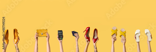 Women holding stylish high ...