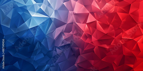 abstract background in blue and red colors. geometric background with gradient. shiny texture photo