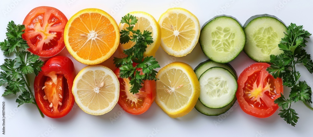 Assortment of Freshly Cut Fruits and Vegetables Assortment of Freshly Cut Fruits and Vegetables