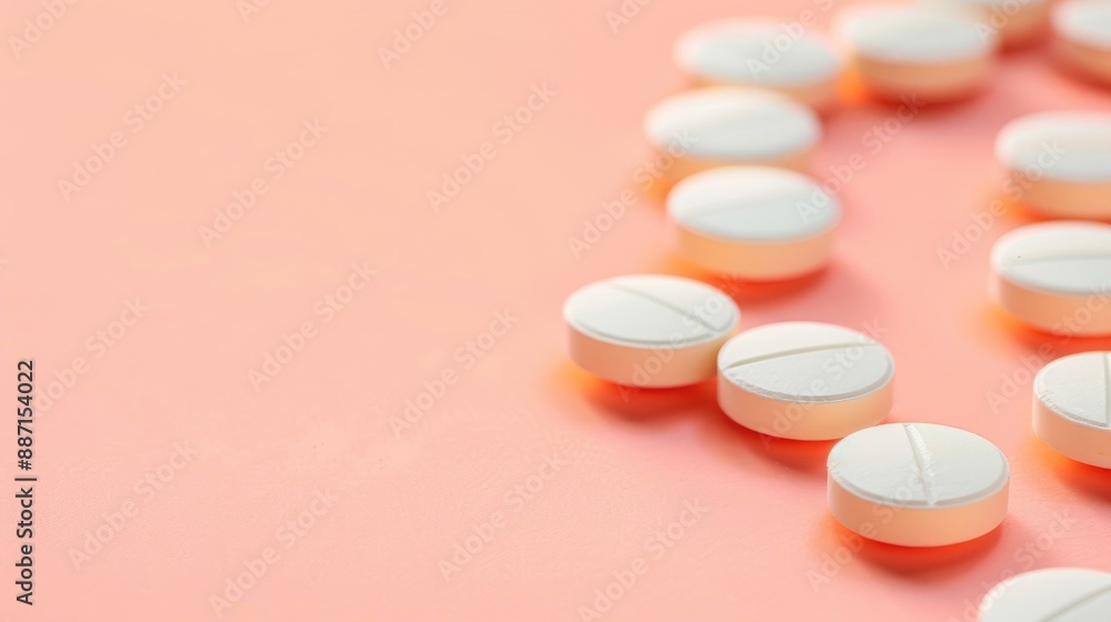 Simvastatin tablets with copy space for medical concepts Simvastatin tablets with copy space for medical concepts