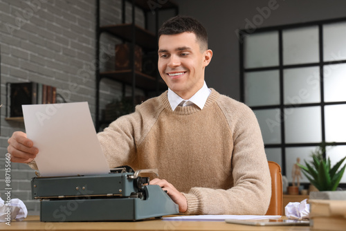 Male author with vintage ty...