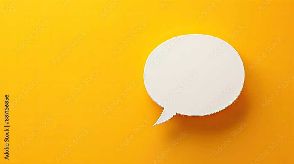 Blank white speech bubble on yellow Blank white speech bubble on yellow