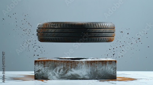 weight lead for automobile tire balancing on white ground 25 gram weight balance weight photo