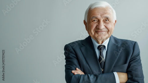 Confident Elderly Businessman with a Warm Smile, Portrait for Corporate, Marketing, and Editorial Use © gn8