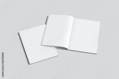 Cover with Open Brochure Magazine Mockup