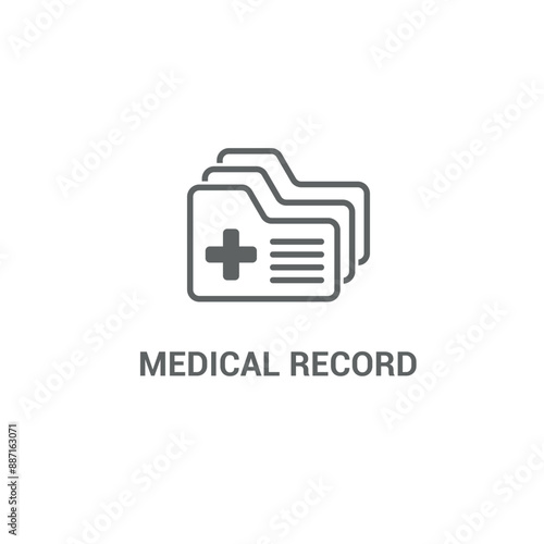 vector illustration of medical record minimalist outline design.