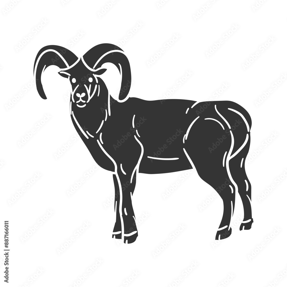Big Horn Sheep Icon Silhouette Illustration. Vector Graphic Pictogram Symbol Clip Art. Doodle Sketch Black Sign. Big Horn Sheep Icon Silhouette Illustration. Vector Graphic Pictogram Symbol Clip Art. Doodle Sketch Black Sign.