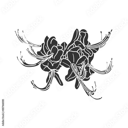 Azalea Icon Silhouette Illustration. Vector Graphic Pictogram Symbol Clip Art. Doodle Sketch Black Sign.