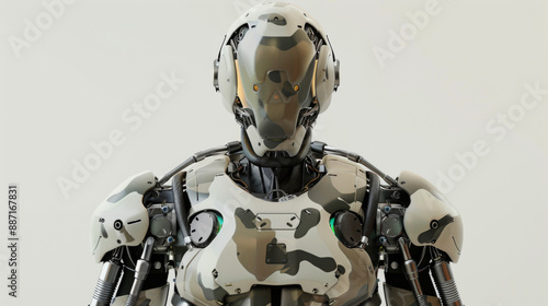 Futuristic robotic soldier camouflage skin