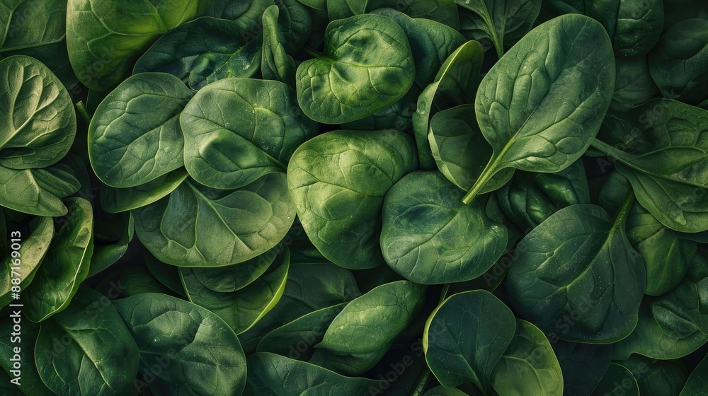 A detailed view of new spinach leaves A detailed view of new spinach leaves
