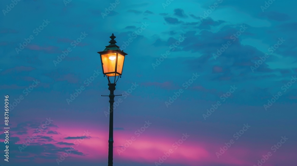A light post against the dusk sky A light post against the dusk sky