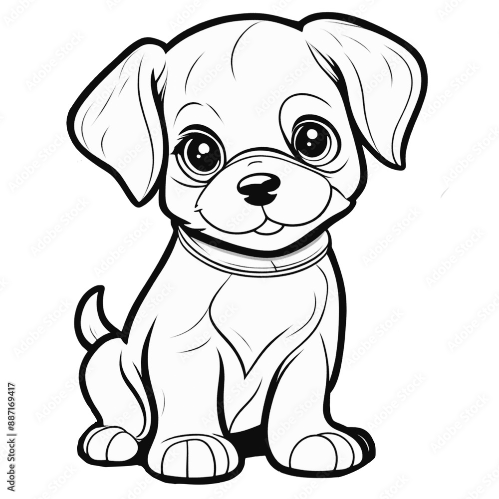 Cute dog pet animal, outline drawing, coloring book for kid, cartoon vector illustration Cute dog pet animal, outline drawing, coloring book for kid, cartoon vector illustration