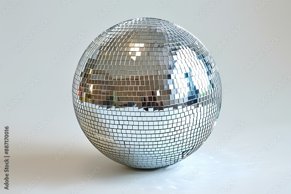 A mirror ball sitting on top of a white surface A mirror ball sitting on top of a white surface