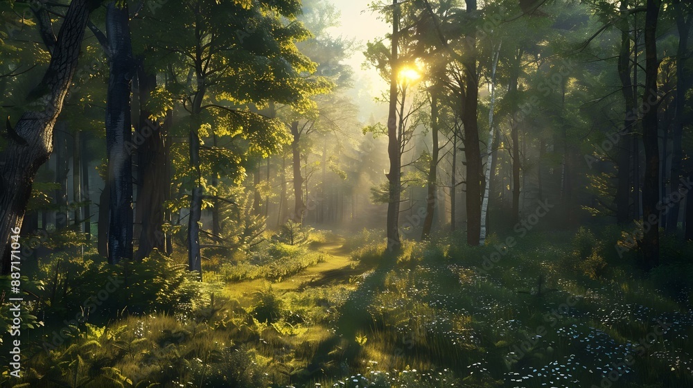 Obraz premium Morning in the forest