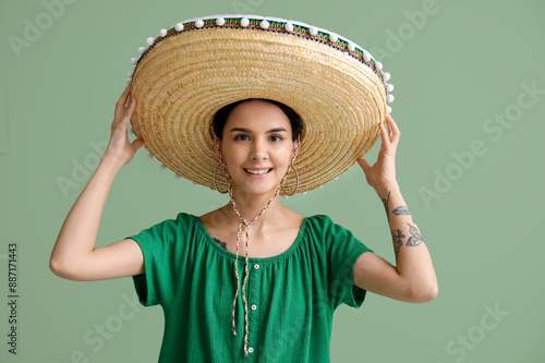 Beautiful young woman in so...