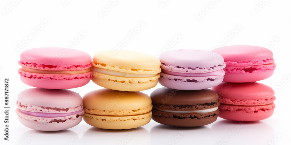 Fototapeta premium macaroons Isolated white background