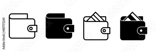Wallet Icon vector isolated on white background. money wallet icon
