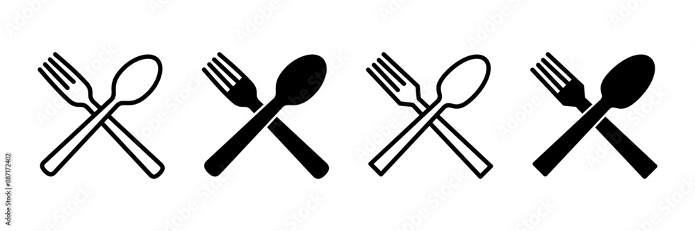 Fork, Spoon, and Knife isolated on white background. Restaurant icon. food icon. Eat. Cutlery icon. Fork, Spoon, and Knife isolated on white background. Restaurant icon. food icon. Eat. Cutlery icon.