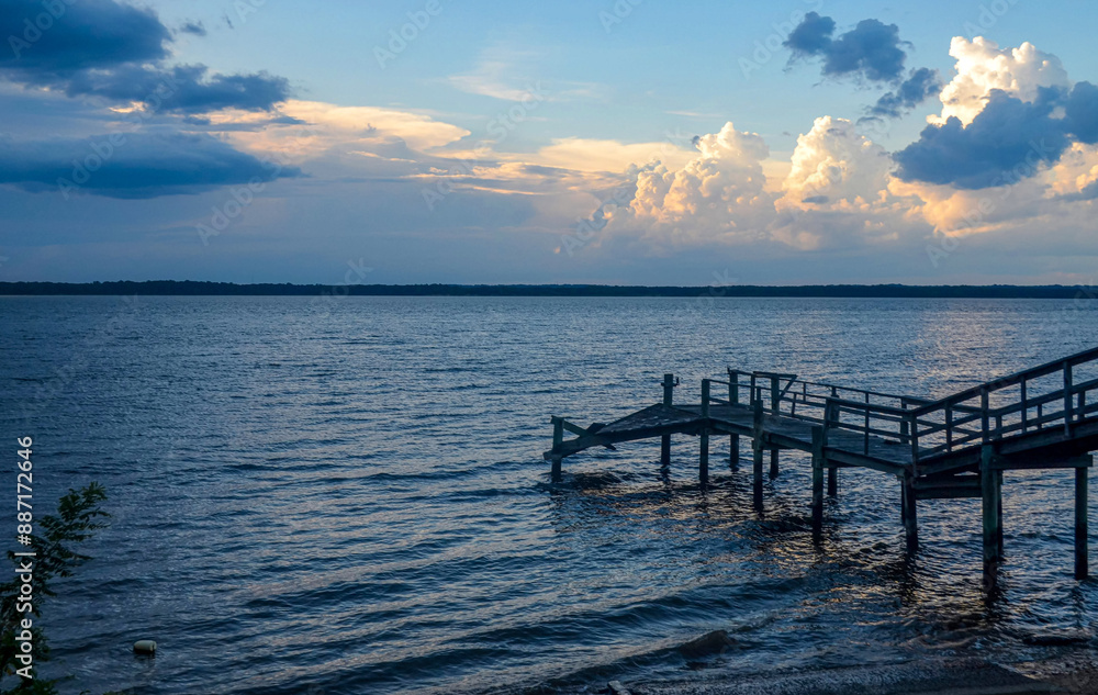 sunset at the pier, sunset over somewhere in King George, Maryland, USA sunset at the pier, sunset over somewhere in King George, Maryland, USA