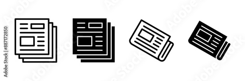 Newspaper icon vector isolated on white background. news paper icon vector