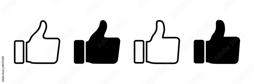 like icon vector isolated on white background. Thumbs up icon. social media icon like icon vector isolated on white background. Thumbs up icon. social media icon