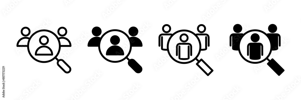 Hiring icon vector isolated on white background. Human resources concept. Recruitment. Search job vacancy icon. Hire. Find people icon Hiring icon vector isolated on white background. Human resources concept. Recruitment. Search job vacancy icon. Hire. Find people icon