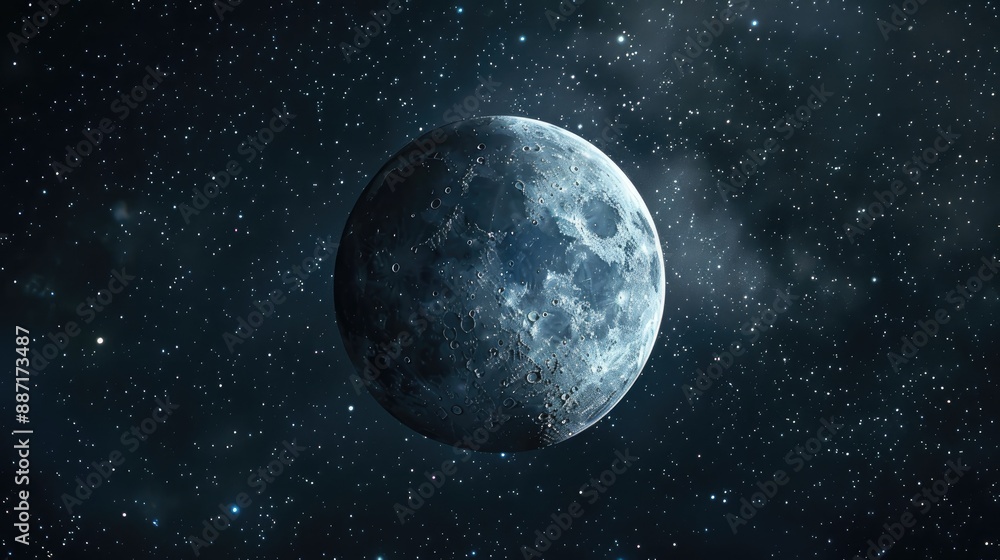 Fototapeta premium Background of Half Moon in Dark Sky