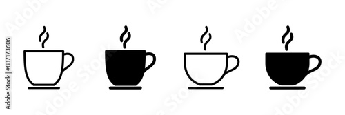 coffee cup icon vector isolated on white background. Coffee cup icon. Coffee vector icon. Tea