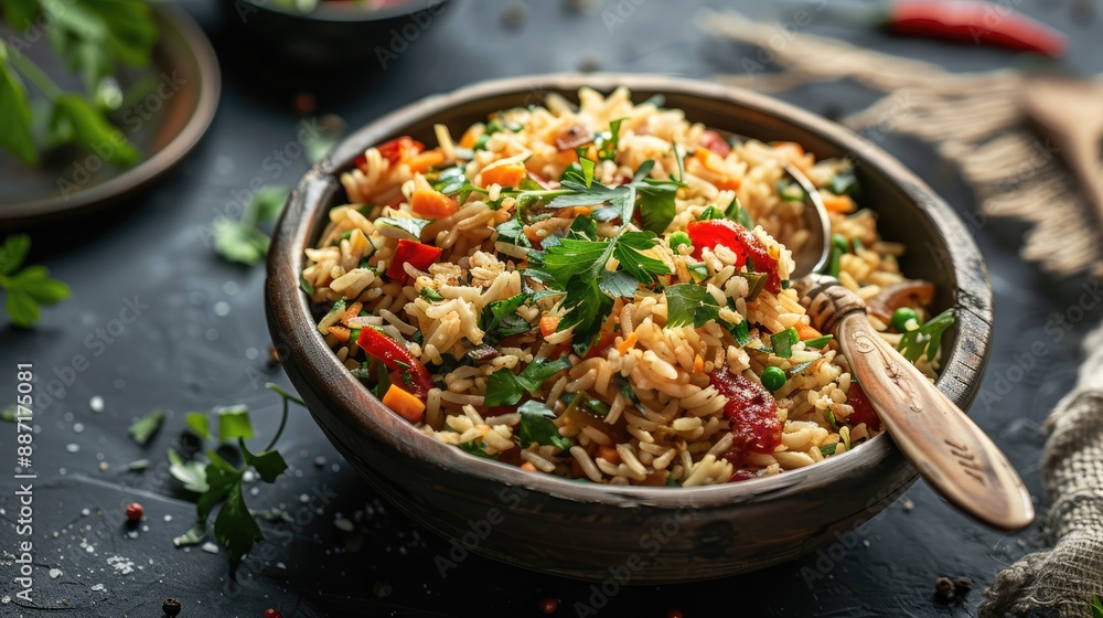 Bowl of Pilaf With Spoon