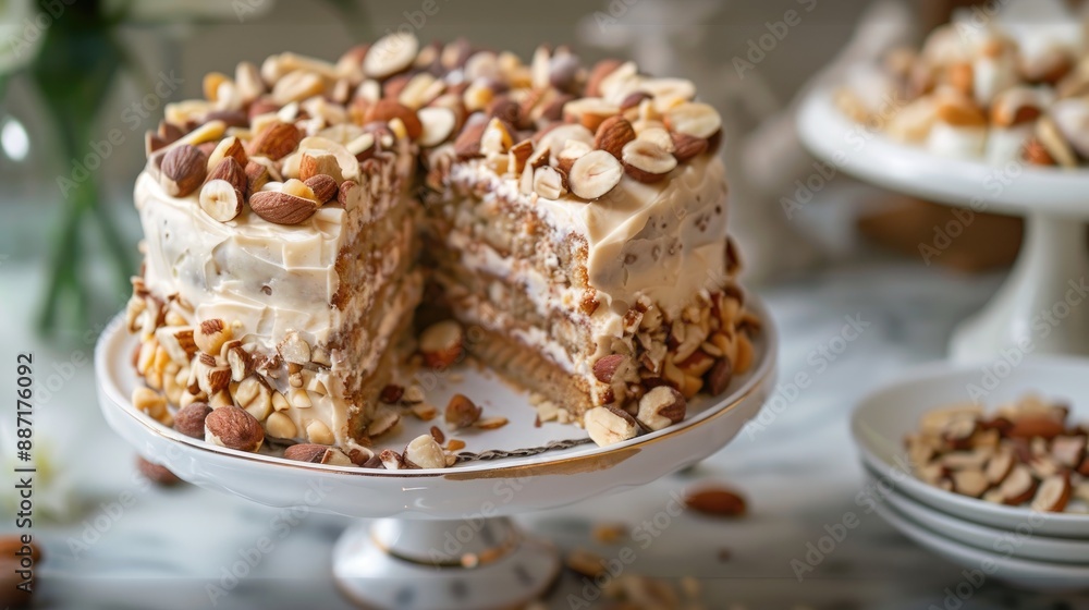 Almond and cashew nut Toffy Cake Almond and cashew nut Toffy Cake