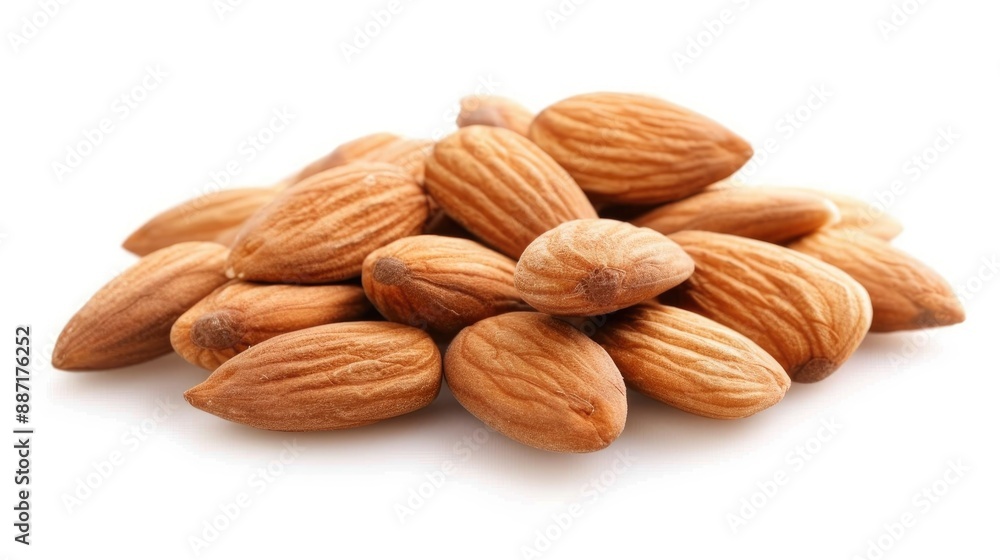 Almonds on white background Almonds on white background