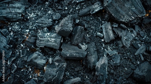 Wallpaper Mural Appearance of dark coal and newly charred ashes Torontodigital.ca