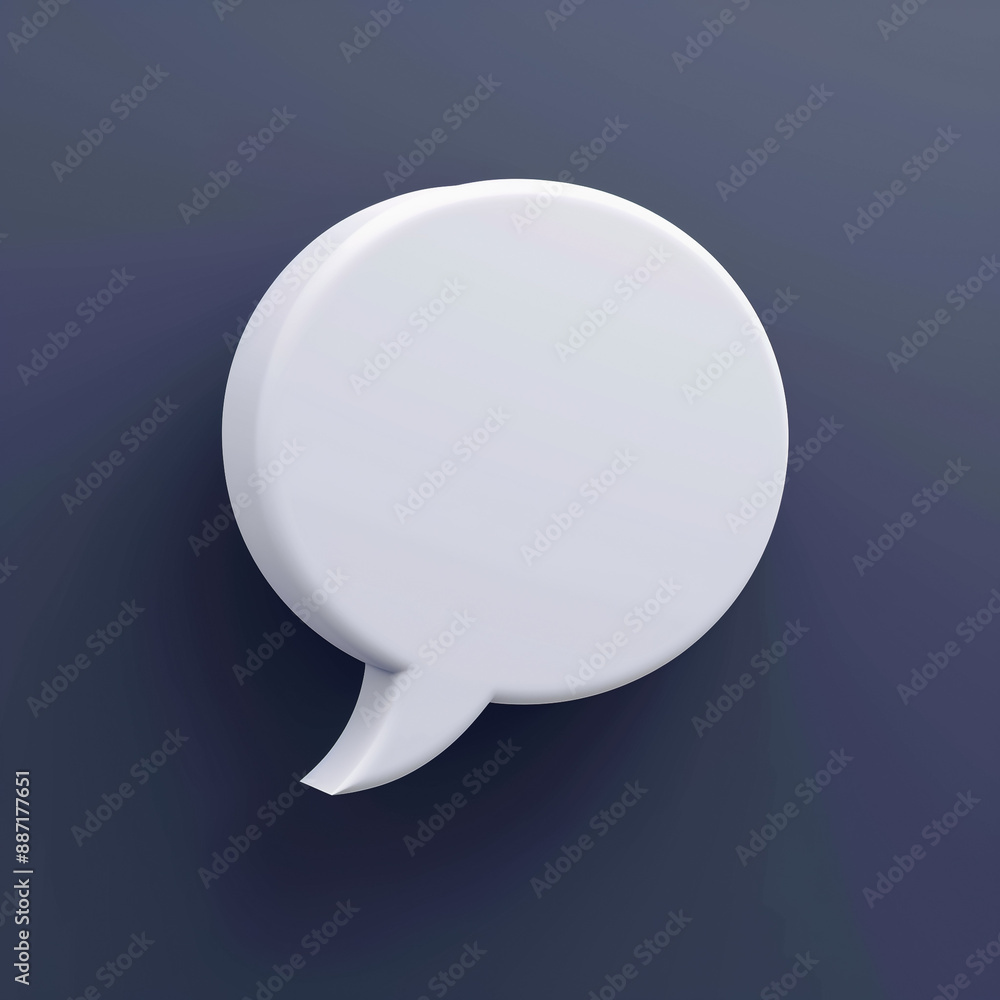 Minimalist White Speech Bubble on Blue Background for Communication Concept
Minimalist White Speech Bubble on Blue Background for Communication Concept